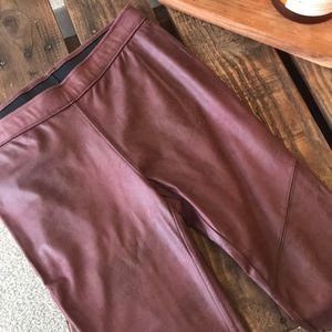 Free People Leather Moto Distressed Leggings